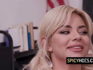 Cute Golden-haired Sweetheart Gets double penetration's By 2 Ebony Professors