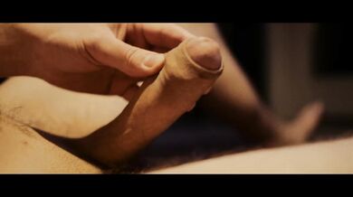 Swedish stud’s veiny big dick spurts after leg shaking orgasm
