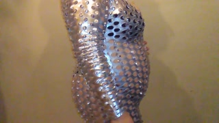 Shiny Catsuit Belly Inflation w/ Aquarium Pump