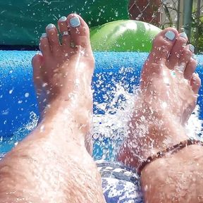 The feel of cold water splashing on my Pedicured feet