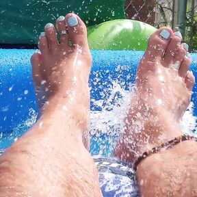 The feel of cold water splashing on my Pedicured feet