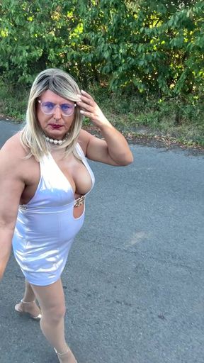 Thrilling moment from &quot;Sexy Crossdresser kellycd2022 in shiny gold dress enjoying an afternoon drive&quot;