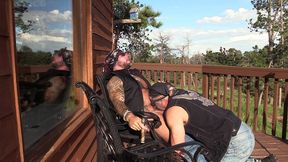 two bikers in the mountains with jim love and jason collins