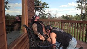 two bikers in the mountains with jim love and jason collins