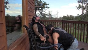 two bikers in the mountains with jim love and jason collins