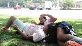having fun in the park
