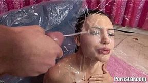 Big tit star Aleta Oceans gets fucked by multiple huge dicks in a wild gangbang