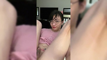 Cute Asian trans Lilia Lust gets railed by sex machine