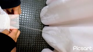 Standing up against the curtain