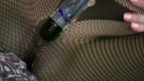 purefilmstv - dark-haired girl rips off fishnet stockings to masturbate