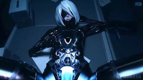 2B Nier's 3D Animated Fuck - Teasing kitty and helping her itch