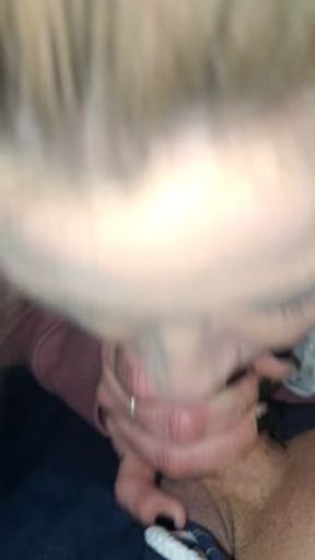 Here I'm sucking the hell out of his dick until he cums in my mouth and I swallow it all.