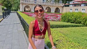 Huge Load of Cum on the Ass in the Middle of Amusement Park