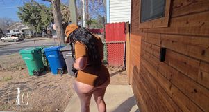 Busty BBW Delivery Girl Seduced by Couple