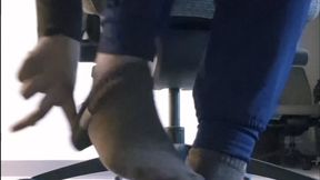 Caught at Work? Barefoot Tease Under the Desk