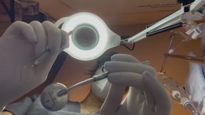 4 min POV hygienist Luna is cleaning your teeth and I notice how hard you are getting watching me glove up, so I offer to give you a handjob seeing how horny you are. Wearing: PPE, Gloves, Scrubs, stethoscope, mask, glasses