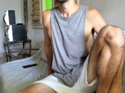 Straight guy contracts his muscles to masturbate and makes sexual faces of pleasure. Klaus Joe
