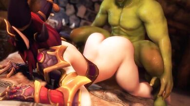 Orc crushes Alexstrasza in cosplay footjob frenzy