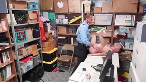 Security Guard Shoves His Cock In A Thiefs Mouth