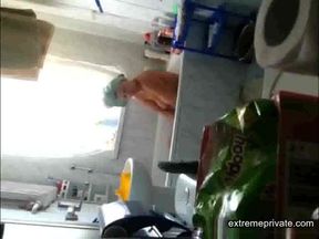 Peeking at my bathing stepmother