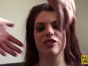 Real busty bound bdsm sub