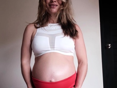 Hot babe Sophie Paris having horny solo toy masturbation