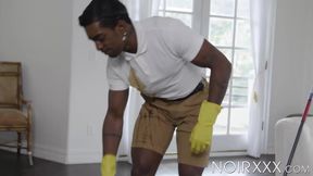 Tattooed Jordan Jameson tidy up my room so I clean his dark ass after