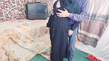 Special Anal Fuck, Muslim Indian wife wearing Black Burqa with Big Ass takes his Cock in her Ass for Hard Anal Sex while talking dirty in hindi