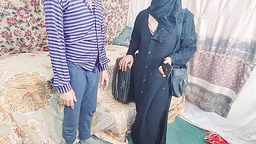 Special Anal Fuck, Muslim Indian wife wearing Black Burqa with Big Ass takes his Cock in her Ass for Hard Anal Sex while talking dirty in hindi