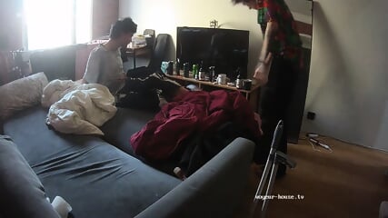 special candid perfect bare feet closeup scenes Bedroom camera at Tristan Smurfeta reallifecam apartment at Voyeur House TV 05.02.2026 from 07 h 03 min to 12 h 04 min