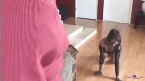 A Skinny Black Girl with a Big Ass Gets Her Pussy Destroyed by a BBC