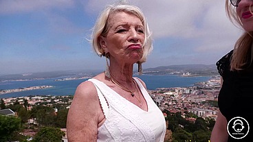 Young Couple Fucks GILF, First Time With a 70 yo Slut!