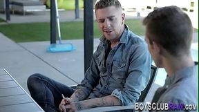 Gay hunk gets ass eaten