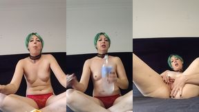 eating burger, soda, burp & masturbate