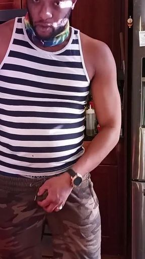 Kenniejai Jerks off in the Kitchen for You!