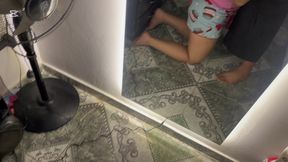 Best quality blowjob and sitting in front of the mirror