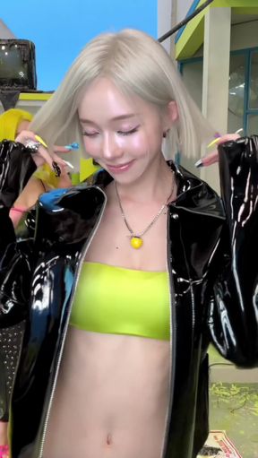 Slim blonde wife and hubby get it on in a k-pop inspired dance routine