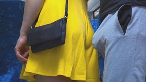 Risky Handjob Inside Public Transport! Dirty Stranger Ejaculate Using Girl's Hand