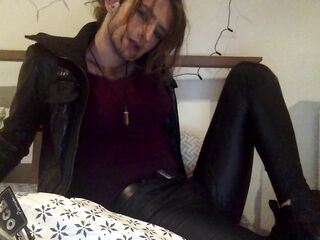 Smokin' in leather panties