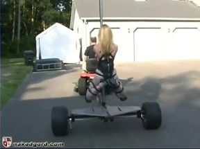 Darling Driven Around On Fucking Machine In Neck Corset