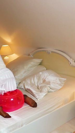 Pleated Satin Gown &amp; Lingerie - wanking anal fuck cumshot   Clip 1