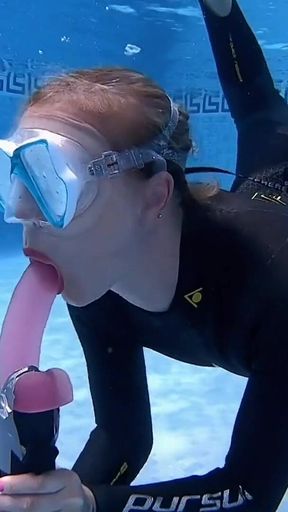 Underwater Blowjob Challenge - Gagging on My Sinking Dildo