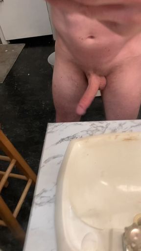 Just got out the shower, stroking my hard, smooth cock for anyone who enjoys this please comment