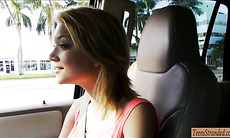 Teen Dakota Skye cum facial in the car