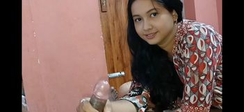 Hot Stepsister Help with Handjob While Masturbate