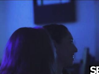 See hot golden-haired and glamorous Latin babe lick every other's twat