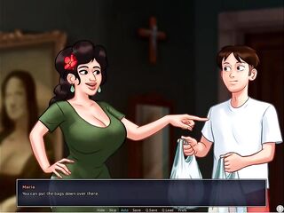 Summertime Saga - Johannes banged odette ... Johannes banged Maria ... Eva had her baby