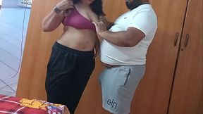 Flirting and creampie sex with McDonald'_s girl employee.
