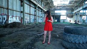 Smoking in an abandoned building barefoot