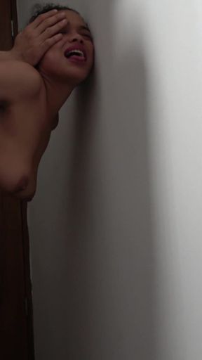 Emotional moment from &quot;Voluptuous girl is fucked hard standing up until he cums inside her&quot;